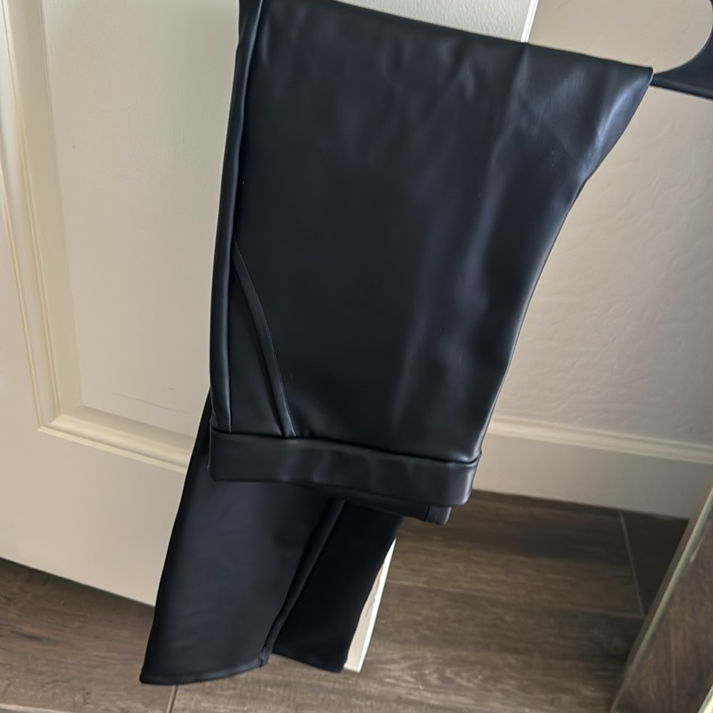 Faux black leather leggings